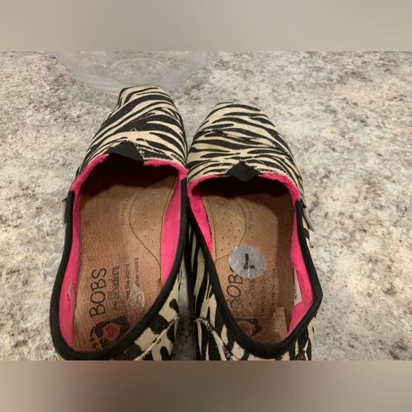 Bobs Warm Feet Glitter Zebra Print Flats Slip On Shoes Womens 7 - Picture 4 of 9